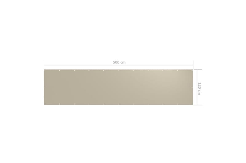 Balkongskjerm beige 120x500 cm oxfordstoff - Beige - Hagemøbler - Balkong - Sikkerhet & vindbeskyttelse balkong - Balkongbeskyttelse