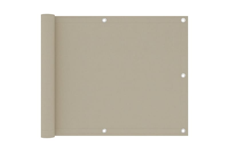 Balkongskjerm beige 75x500 cm oxfordstoff - Beige - Hagemøbler - Balkong - Sikkerhet & vindbeskyttelse balkong - Balkongbeskyttelse