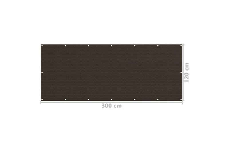 Balkongskjerm brun 120x300 cm HDPE - Brun - Hagemøbler - Balkong - Sikkerhet & vindbeskyttelse balkong - Balkongbeskyttelse