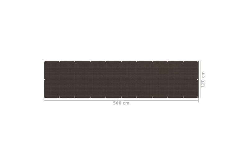 Balkongskjerm brun 120x500 cm HDPE - Brun - Hagemøbler - Balkong - Sikkerhet & vindbeskyttelse balkong - Balkongbeskyttelse