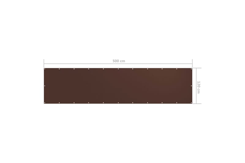 Balkongskjerm brun 120x500 cm oxfordstoff - Brun - Hagemøbler - Balkong - Sikkerhet & vindbeskyttelse balkong - Balkongbeskyttelse