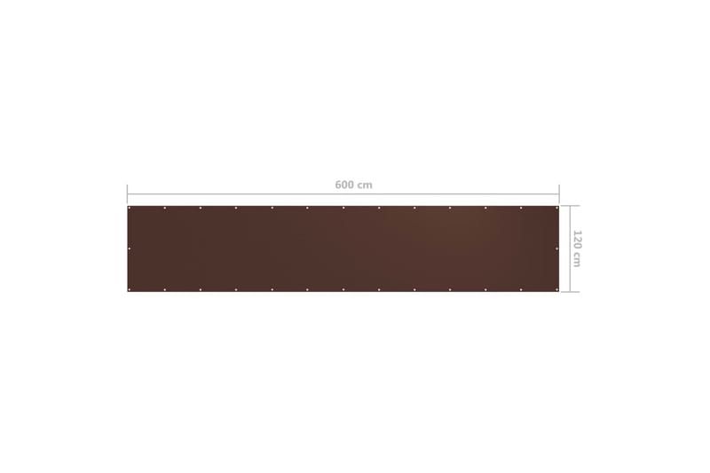 Balkongskjerm brun 120x600 cm oxfordstoff - Brun - Hagemøbler - Balkong - Sikkerhet & vindbeskyttelse balkong - Balkongbeskyttelse