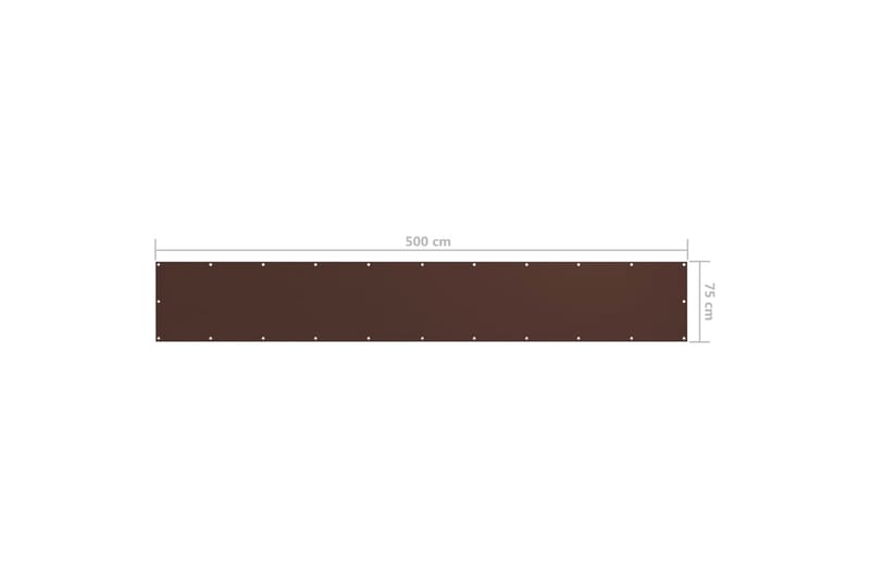 Balkongskjerm brun 75x500 cm oxfordstoff - Brun - Hagemøbler - Balkong - Sikkerhet & vindbeskyttelse balkong - Balkongbeskyttelse