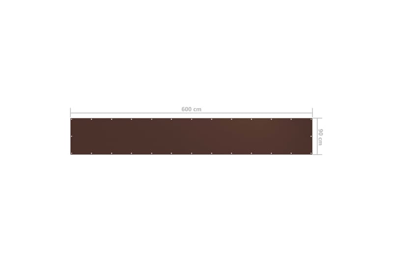 Balkongskjerm brun 90x600 cm oxfordstoff - Brun - Hagemøbler - Balkong - Sikkerhet & vindbeskyttelse balkong - Balkongbeskyttelse