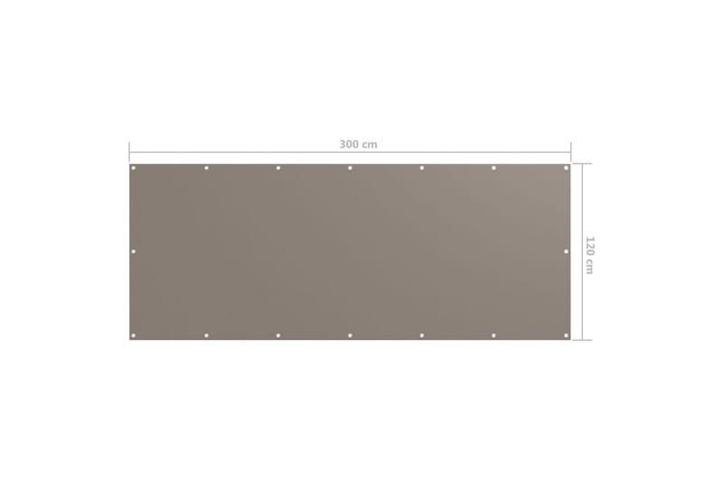 Balkongskjerm gråbrun 120x300 cm oxfordstoff - Taupe - Hagemøbler - Balkong - Sikkerhet & vindbeskyttelse balkong - Balkongbeskyttelse