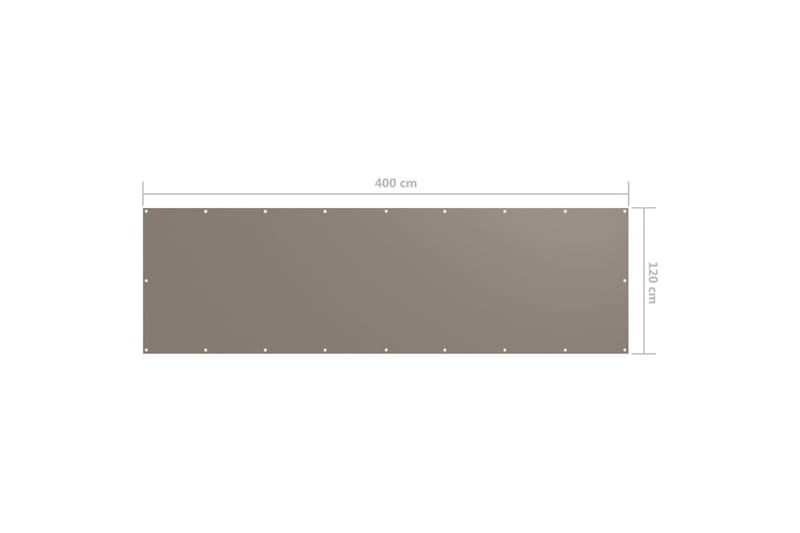 Balkongskjerm gråbrun 120x400 cm oxfordstoff - Taupe - Hagemøbler - Balkong - Sikkerhet & vindbeskyttelse balkong - Balkongbeskyttelse