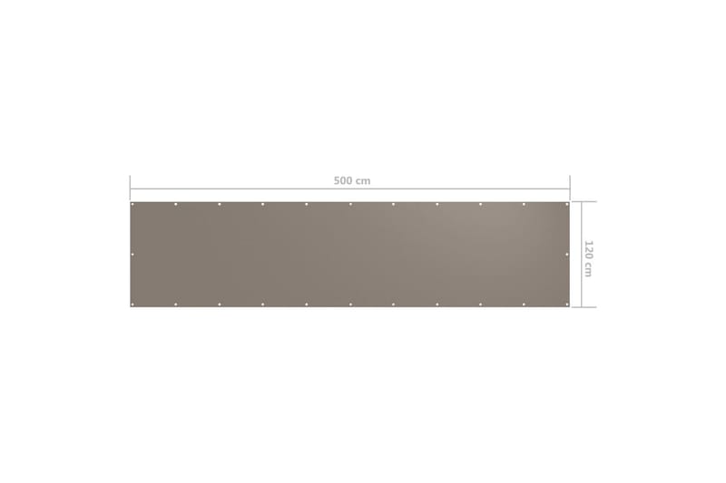Balkongskjerm gråbrun 120x500 cm oxfordstoff - Taupe - Oppbevaring - Hyller - Vegghylle