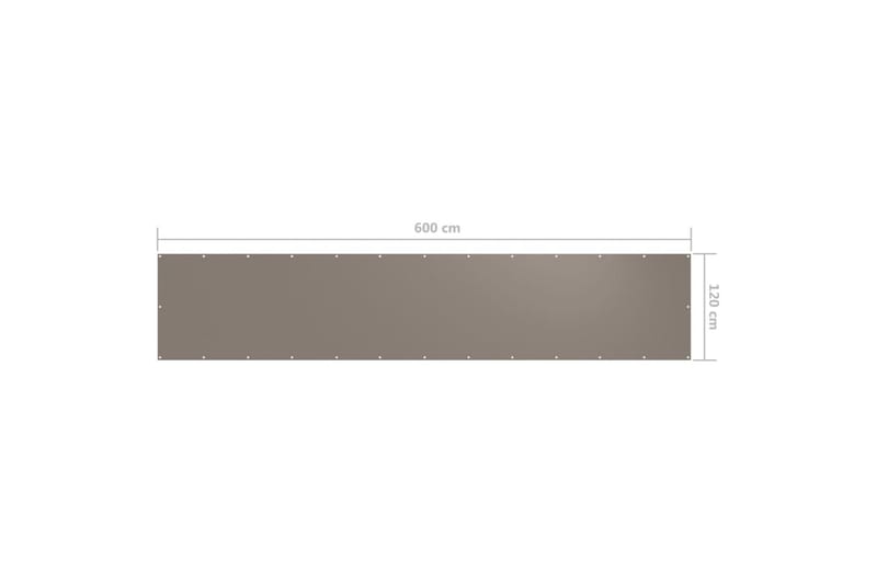 Balkongskjerm gråbrun 120x600 cm oxfordstoff - Taupe - Hagemøbler - Balkong - Sikkerhet & vindbeskyttelse balkong - Balkongbeskyttelse