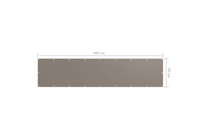 Balkongskjerm gråbrun 90x400 cm oxfordstoff - Taupe - Hagemøbler - Balkong - Sikkerhet & vindbeskyttelse balkong - Balkongbeskyttelse