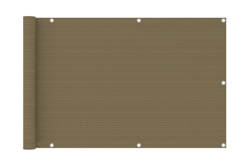 Balkongskjerm gråbrun 90x500 cm HDPE - Taupe - Hagemøbler - Balkong - Sikkerhet & vindbeskyttelse balkong - Balkongbeskyttelse