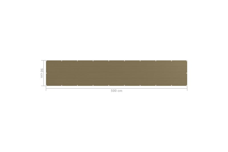 Balkongskjerm gråbrun 90x500 cm HDPE - Taupe - Hagemøbler - Balkong - Sikkerhet & vindbeskyttelse balkong - Balkongbeskyttelse