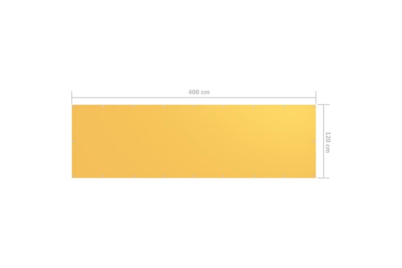 Balkongskjerm gul 120x400 cm oxfordstoff - Gul - Hagemøbler - Balkong - Sikkerhet & vindbeskyttelse balkong - Balkongbeskyttelse