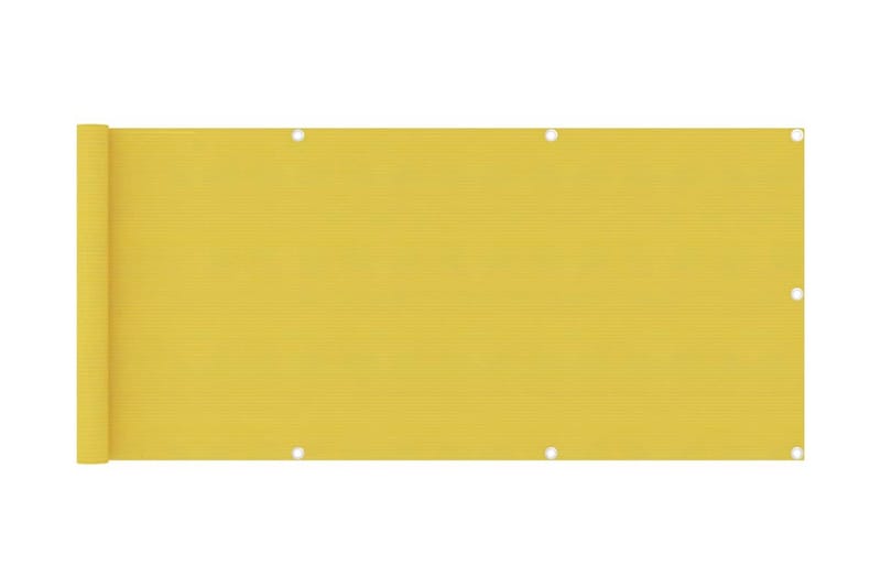 Balkongskjerm gul 75x400 cm HDPE - Gul - Hagemøbler - Balkong - Sikkerhet & vindbeskyttelse balkong - Balkongbeskyttelse