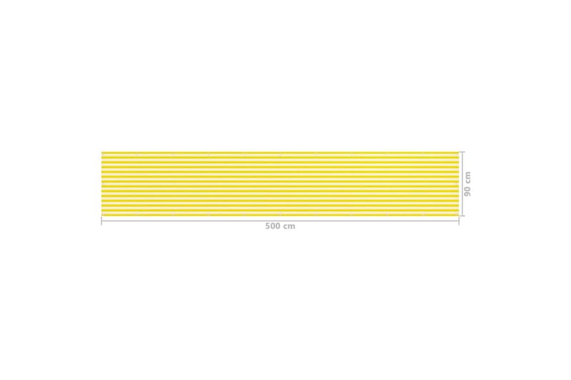 Balkongskjerm gul og hvit 90x500 cm HDPE - Flerfarget - Hagemøbler - Balkong - Sikkerhet & vindbeskyttelse balkong - Balkongbeskyttelse