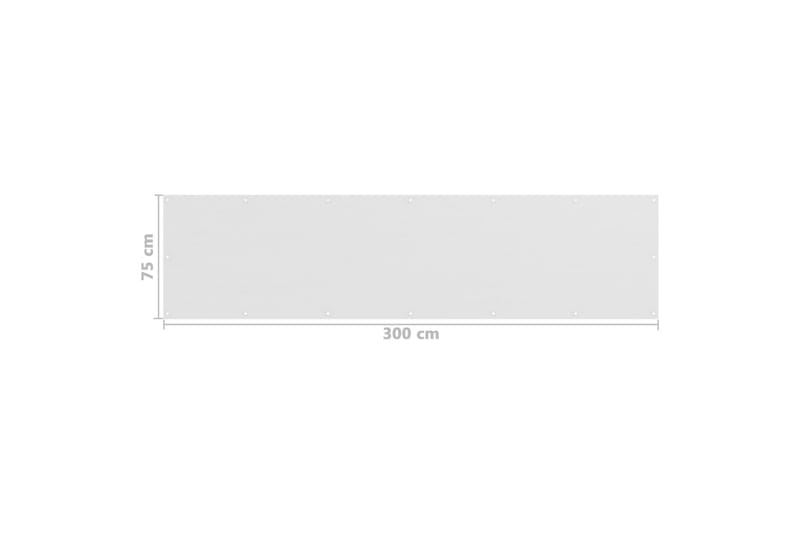 Balkongskjerm hvit 75x300 cm HDPE - Hvit - Hagemøbler - Balkong - Sikkerhet & vindbeskyttelse balkong - Balkongbeskyttelse