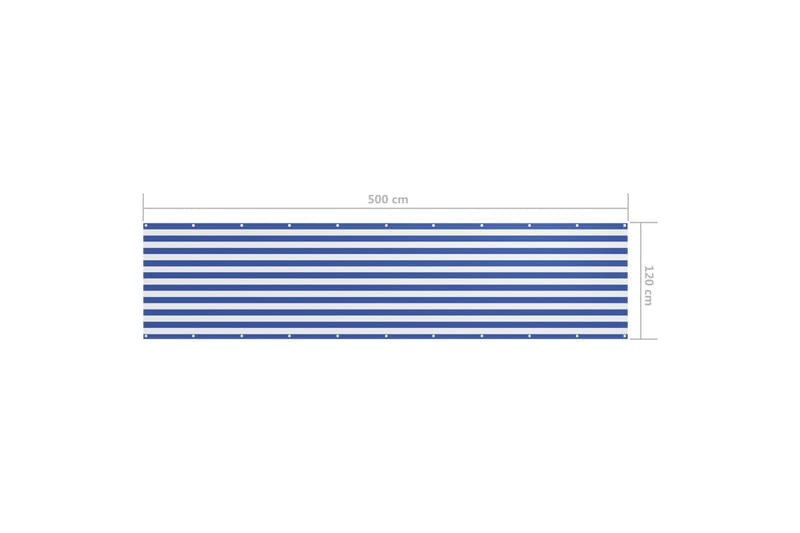 Balkongskjerm hvit og blå 120x500 cm oxfordstoff - Flerfarget - Hagemøbler - Balkong - Sikkerhet & vindbeskyttelse balkong - Balkongbeskyttelse