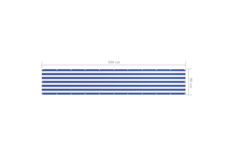 Balkongskjerm hvit og blå 90x500 cm oxfordstoff - Flerfarget - Hagemøbler - Balkong - Sikkerhet & vindbeskyttelse balkong - Balkongbeskyttelse