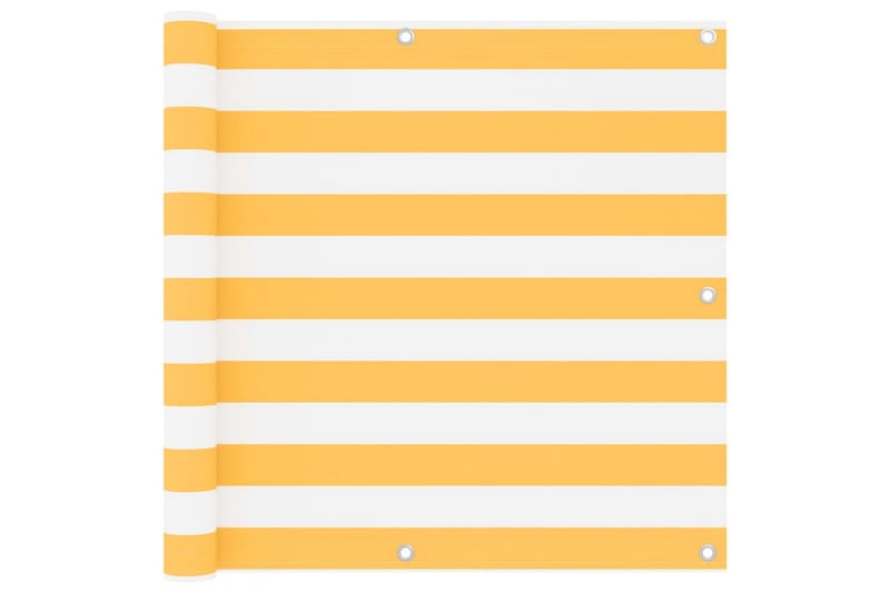 Balkongskjerm hvit og gul 90x300 cm oxfordstoff - Flerfarget - Hagemøbler - Balkong - Sikkerhet & vindbeskyttelse balkong - Balkongbeskyttelse