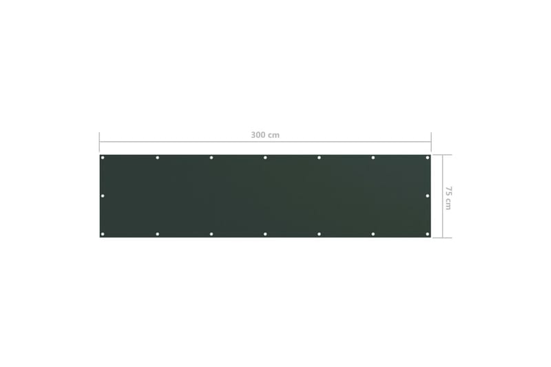 Balkongskjerm mørkegrønn 75x300 cm oxfordstoff - Grønn - Hagemøbler - Balkong - Sikkerhet & vindbeskyttelse balkong - Balkongbeskyttelse