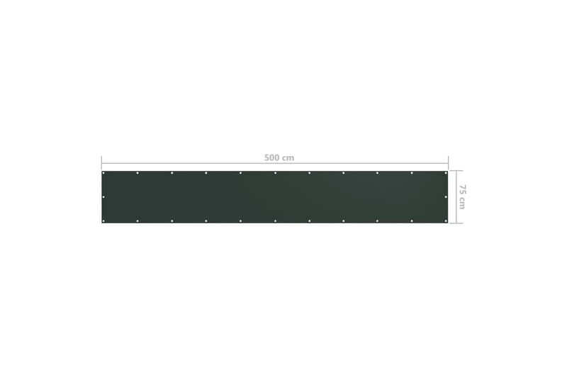 Balkongskjerm mørkegrønn 75x500 cm oxfordstoff - Grønn - Hagemøbler - Balkong - Sikkerhet & vindbeskyttelse balkong - Balkongbeskyttelse