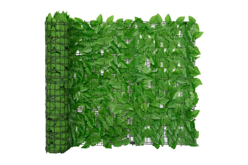 Balkongskjerm med grønne blader 500x100 cm - grønn - Hagemøbler - Balkong - Sikkerhet & vindbeskyttelse balkong - Balkongbeskyttelse