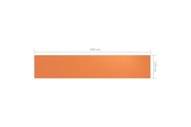Balkongskjerm oransje 120x600 cm oxfordstoff - Oransj - Hagemøbler - Balkong - Sikkerhet & vindbeskyttelse balkong - Balkongbeskyttelse