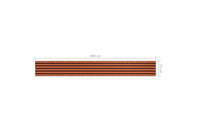 Balkongskjerm oransje og brun 75x600 cm oxfordstoff - Flerfarget - Hagemøbler - Balkong - Sikkerhet & vindbeskyttelse balkong - Balkongbeskyttelse