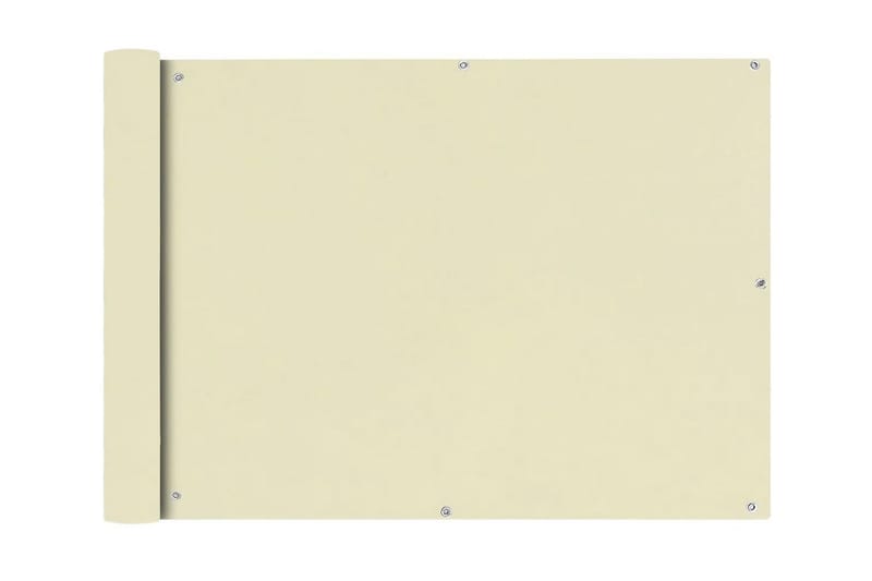Balkongskjerm Oxfordstoff 75x400 cm Kremhvit - Hagemøbler - Solbeskyttelse - Markiser