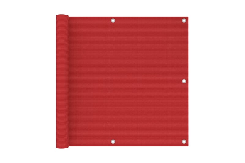 Balkongskjerm rød 90x600 cm HDPE - Rød - Hagemøbler - Balkong - Sikkerhet & vindbeskyttelse balkong - Balkongbeskyttelse