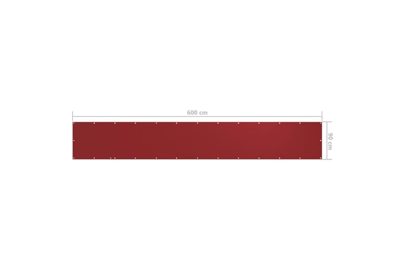 Balkongskjerm rød 90x600 cm oxfordstoff - Rød - Hagemøbler - Balkong - Sikkerhet & vindbeskyttelse balkong - Balkongbeskyttelse