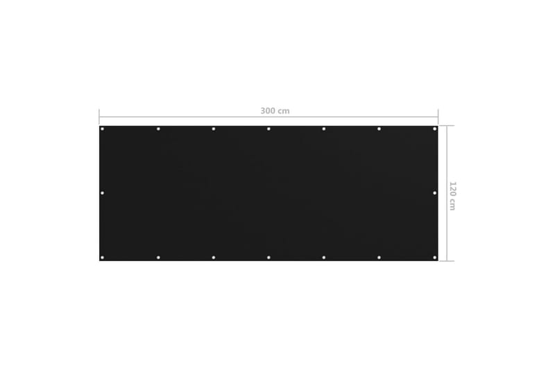 Balkongskjerm svart 120x300 cm oxfordstoff - Svart - Hagemøbler - Balkong - Sikkerhet & vindbeskyttelse balkong - Balkongbeskyttelse