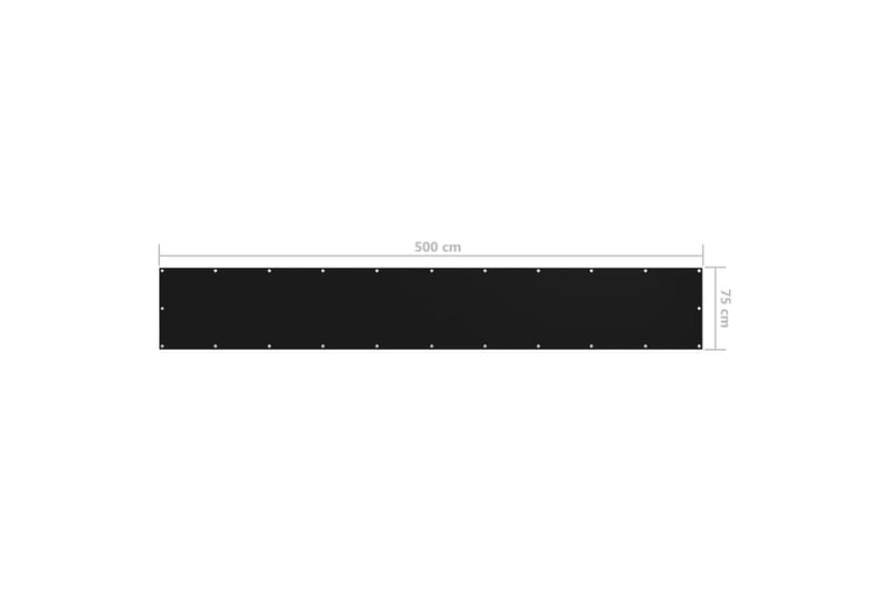 Balkongskjerm svart 75x500 cm oxfordstoff - Svart - Hagemøbler - Balkong - Sikkerhet & vindbeskyttelse balkong - Balkongbeskyttelse