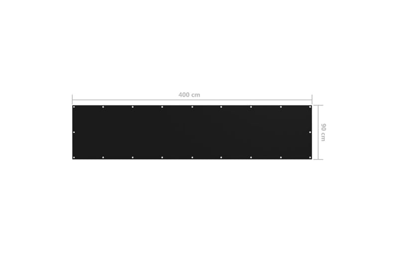 Balkongskjerm svart 90x400 cm oxfordstoff - Svart - Hagemøbler - Balkong - Sikkerhet & vindbeskyttelse balkong - Balkongbeskyttelse