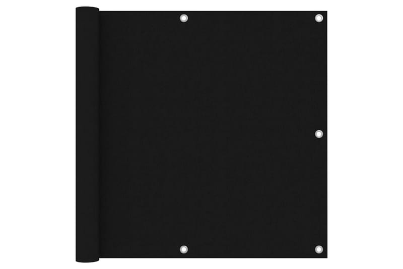 Balkongskjerm svart 90x600 cm oxfordstoff - Svart - Hagemøbler - Balkong - Sikkerhet & vindbeskyttelse balkong - Balkongbeskyttelse