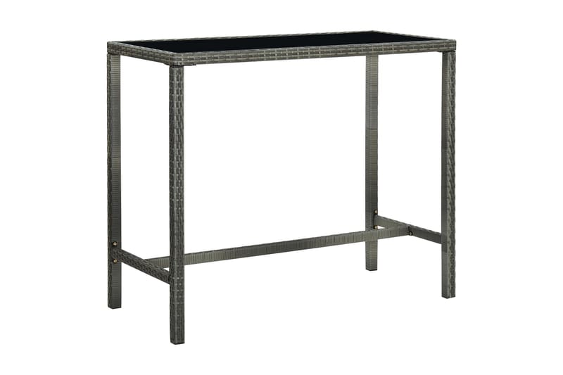 Hagebarbord grå 130x60x110 cm polyrotting og glass - Grå - Hagemøbler - Hagebord - Barbord