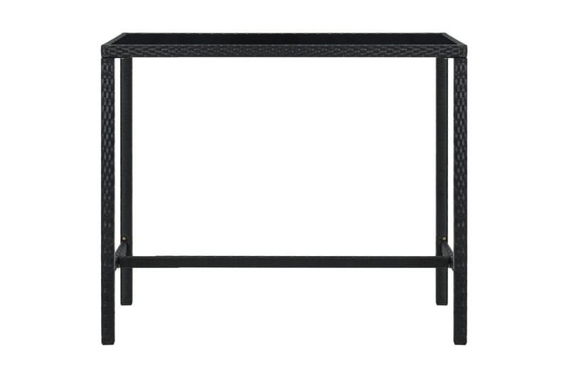 Hagebarbord svart 130x60x110 cm polyrotting og glass - Svart - Hagemøbler - Hagebord - Barbord
