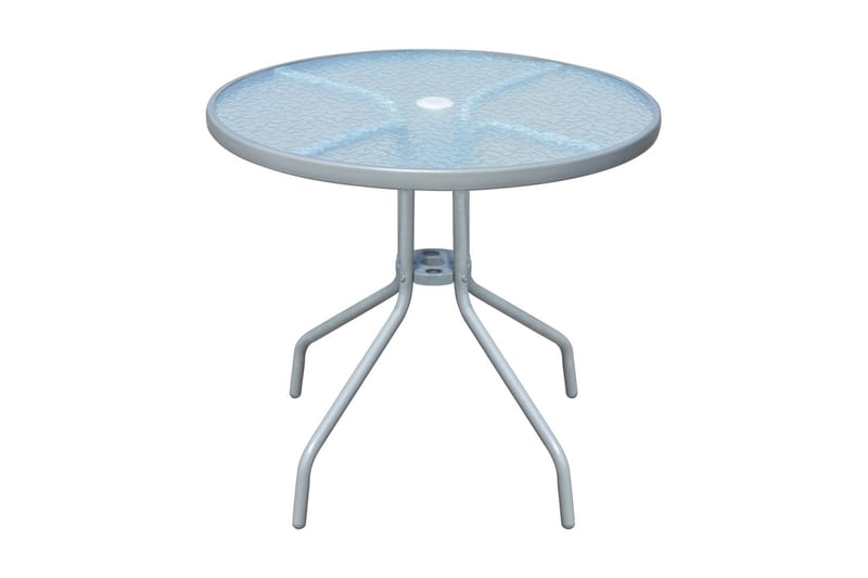Bistrobord grå 80x71 cm stål - Glass/Grå - Hagemøbler - Hagebord - Cafébord