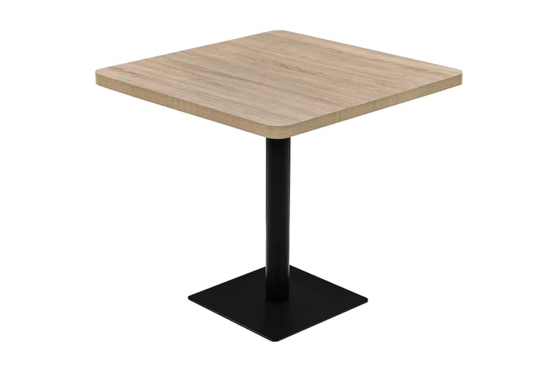 Bistrobord MDF og stål firkantet 80x80x75 cm eikefarge - Eik - Hagemøbler - Hagebord - Cafébord