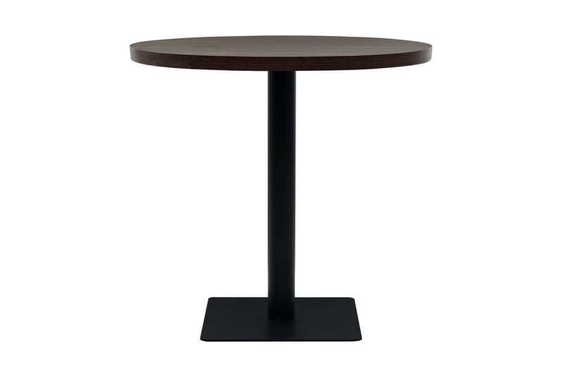 Bistrobord MDF og stål rund 80x75 cm mørk aske - Mørkebrun - Møbler - Bord - Spisebord & kjøkkenbord