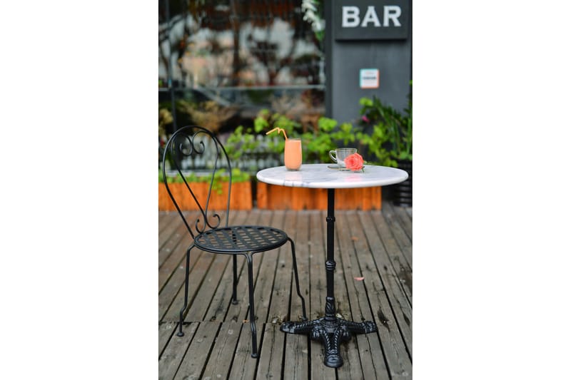 Dorking Cafébord - Hvit/Svart - Hagemøbler - Hagebord - Cafébord