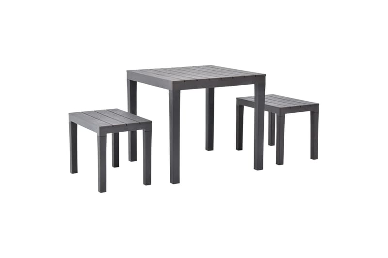 Hagebord med 2 benker plast brun - Hagemøbler - Hagebord - Cafebord