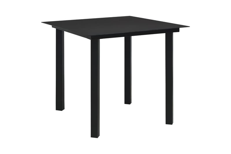Hagebord svart 80x80x74 cm stål og glass - Hagemøbler - Hagebord - Cafébord
