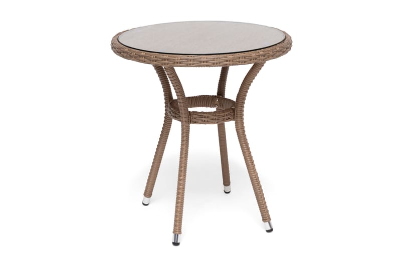 Hillerstorp Lotus Cafébord 60 cm Rund - Klartglass/Brun - Hagemøbler - Balkong - Balkongmøbler - Balkongbord