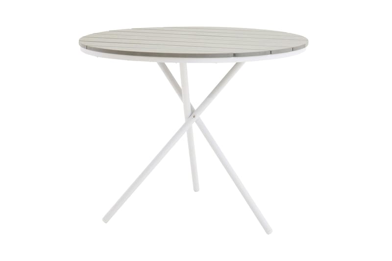 Parma Cafebord Rundt 90 cm Aintwood/Hvit - Hagemøbler - Hagebord - Spisebord