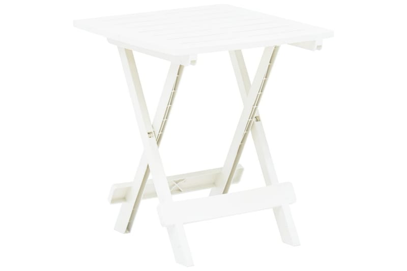Sammenleggbart hagebord hvit 45x43x50 cm plast - Hagemøbler - Hagebord - Cafebord