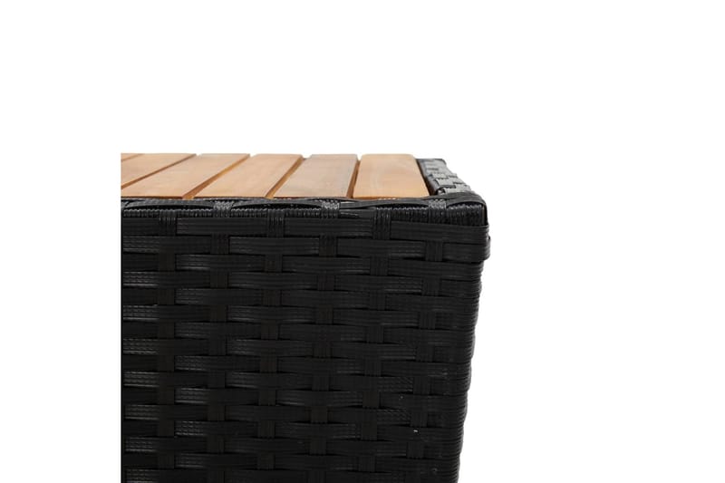 Tebord svart 41,5x41,5x43 cm polyrotting og heltre akasie - Svart - Hagemøbler - Hagebord - Cafebord