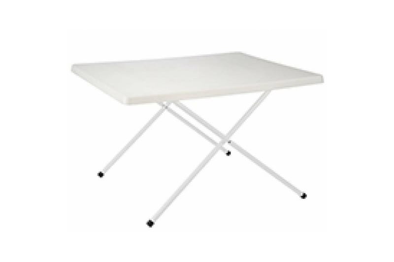 HI Sammenleggbart campingbord hvit justerbar 80x60x51/61 cm - Hvit - Hagemøbler - Hagebord - Campingbord