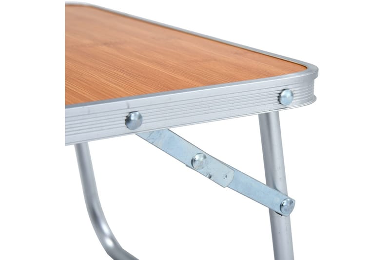 Sammenleggbart campingbord brun aluminium 60x40 cm - Hagemøbler - Hagebord - Campingbord