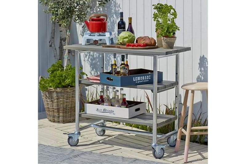 Urban Grillbord med 2 Hyller - Brun - Hagemøbler - Hagebord - Grillbord