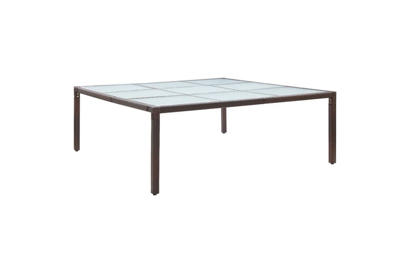 Hagebord brun 200x200x74 cm polyrotting - Hagemøbler - Hagebord - Loungebord & Sofabord utendørs